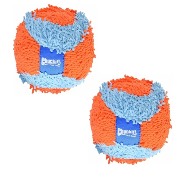 Petmate 213201 4.6" Medium Orange/Blue Chuckit! Indoor Ball (pack of 2) - Picture 1 of 14